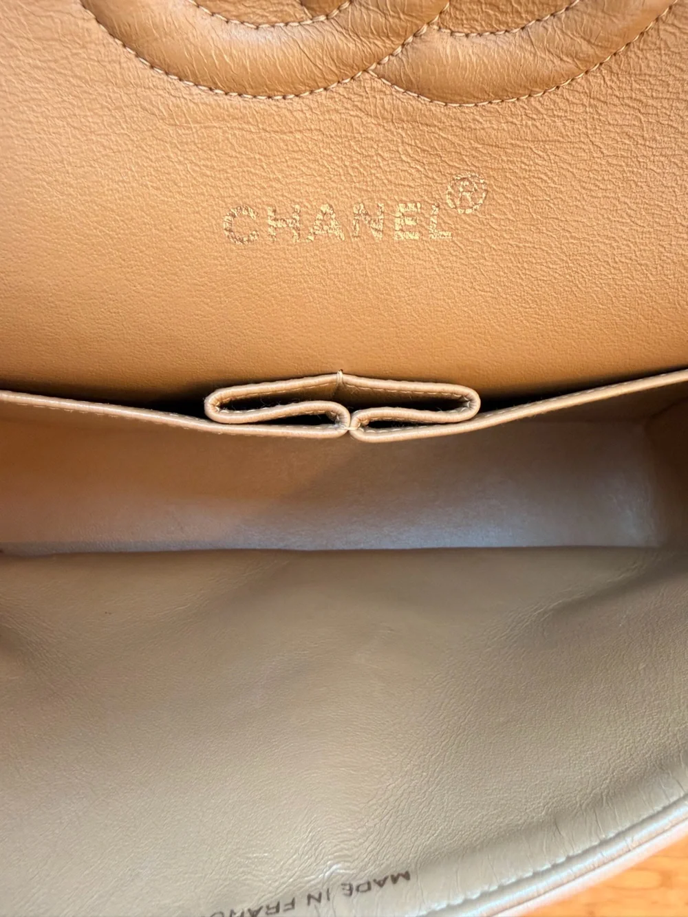 Chanel Vintage Double Flap Dark Beige Lambskin 24k gold plated handbag
